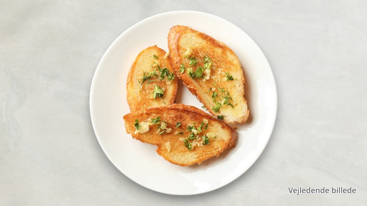 Hjemmelavet hvidløgsbrød fra Alanya Pizza & Steak House